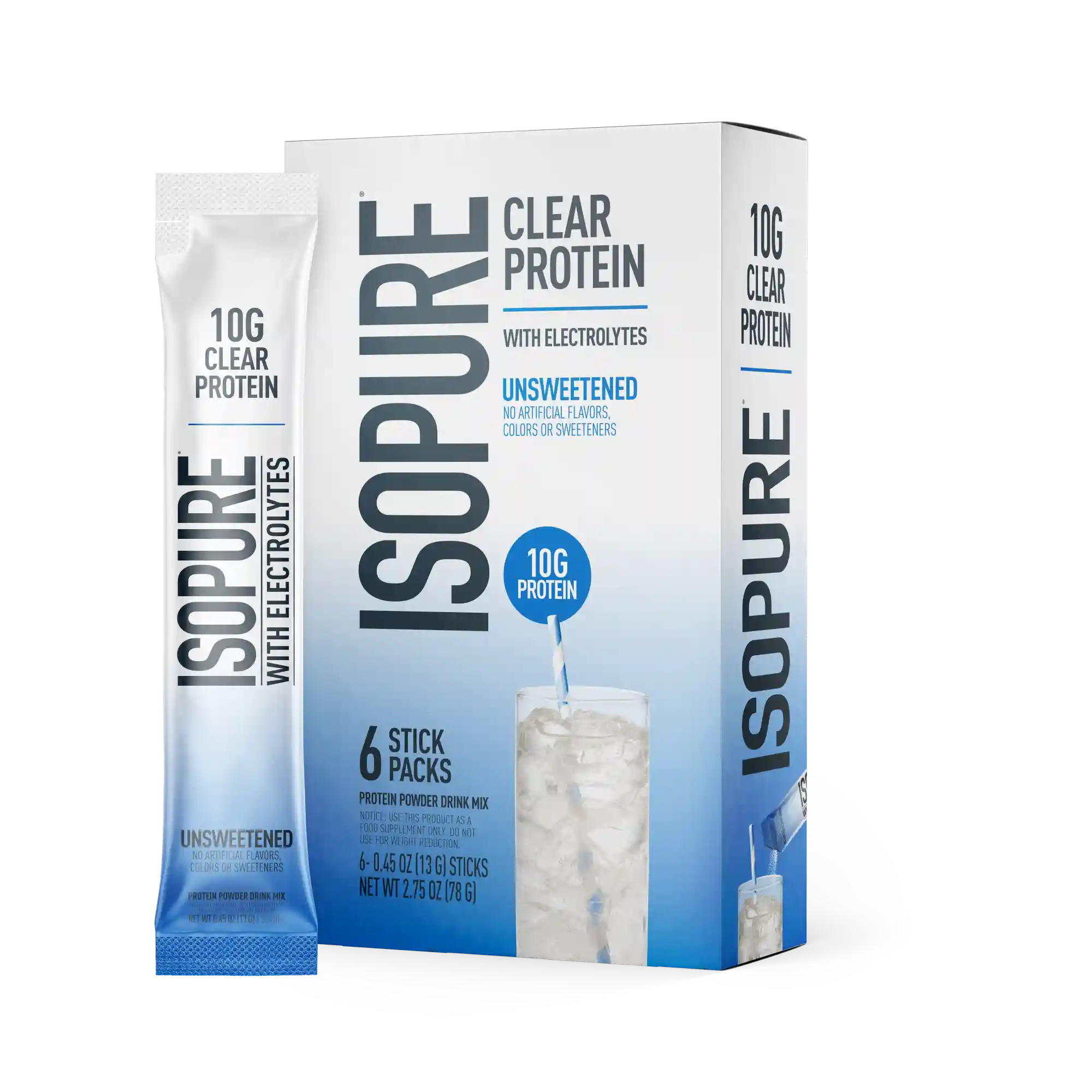 Alternative view of ISOPURE® Clear Protein Stick Packs